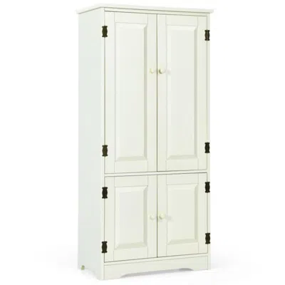 Hivvago Accent Floor Storage Cabinet With Adjustable Shelves Antique 2-door In Neutral