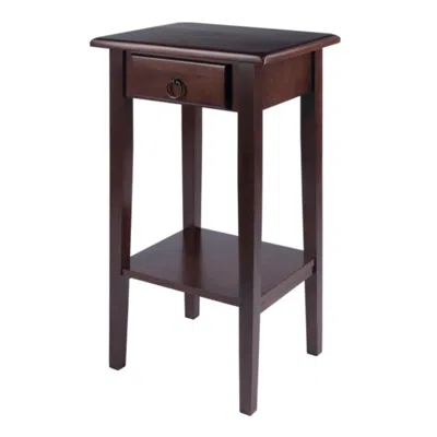 Hivvago Accent Side Table Walnut In Blue