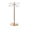 Hivvago Accent Table Lamp, Led, Lotus Shape Acrylic, Copper, Gold, 18 Inch In White