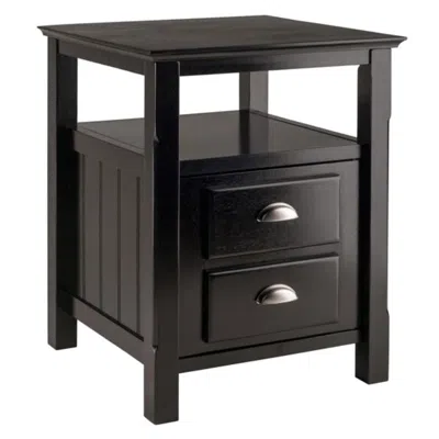 Hivvago Accent Table Nightstand Black In Brown