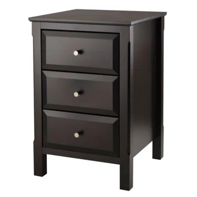 Hivvago Accent Table Nightstand Black In Brown