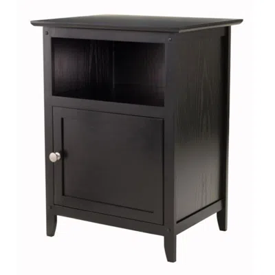 Hivvago Accent Table Nightstand Black In Brown