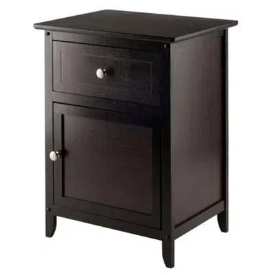 Hivvago Accent Table Nightstand Espresso In Brown