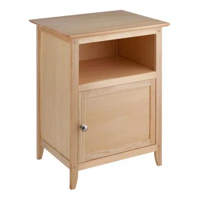 Hivvago Accent Table Nightstand Natural In Neutral