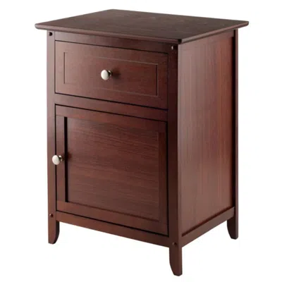 Hivvago Accent Table Nightstand Walnut In Brown