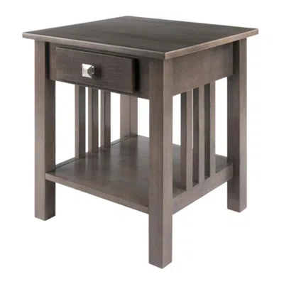 Hivvago Accent Table Oyster Gray In Brown