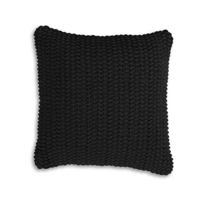 Hivvago Accent Throw Pillow Set Of 4, 20 Inch Square, Handwoven Black Cotton