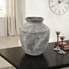 Hivvago Accent Vase, Antique Brown Gray Ceramic, Modern Pot Shape, 16 Inch In Gray