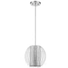 Hivvago Acrylic And Steel Shade Hanging Globe Light In Metallic