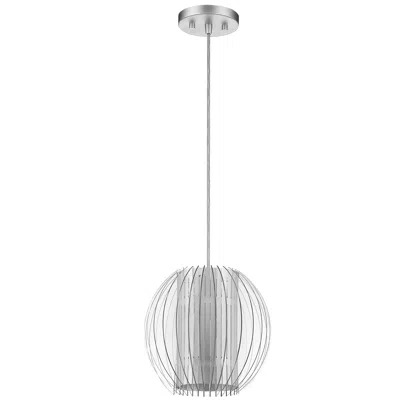 Hivvago Acrylic And Steel Shade Hanging Globe Light In Metallic