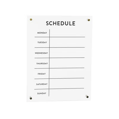 Hivvago Acrylic Dry Erase Weekly Calender 19"h In White