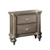 Hivvago Ada 28 Inch Classic Rustic 2 Drawer Nightstand, Chevron Design, Brown