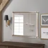 Hivvago Ada 38 X 45 Rectangular Dresser Mirror, Molded Trim, Pine Wood, Brown