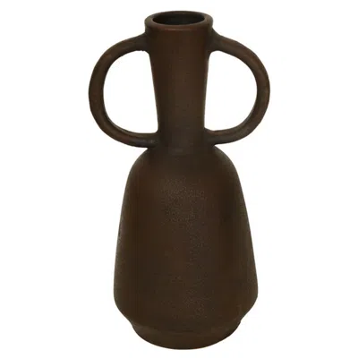 Hivvago Adea Flower Vase, Antique Style Amphora Shape, Thin Neck, Brown Terracotta