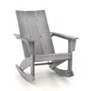 Hivvago Adirondack Rocking Chair With Curved Back For Balcony-gray