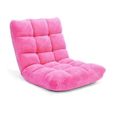 Hivvago Adjustable 14-position Cushioned Floor Chair-pink