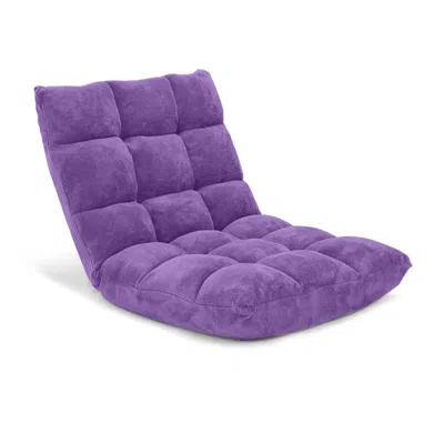 Hivvago Adjustable 14-position Cushioned Floor Chair-purple In Blue