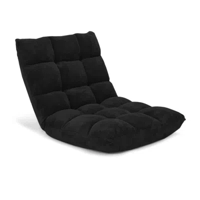 Hivvago Adjustable 14-position Floor Chair Folding Lazy Gaming Sofa Chair-black