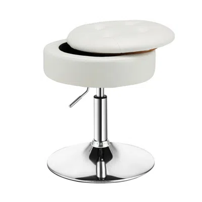 Hivvago Adjustable 360° Swivel Storage Vanity Stool With Removable Tray