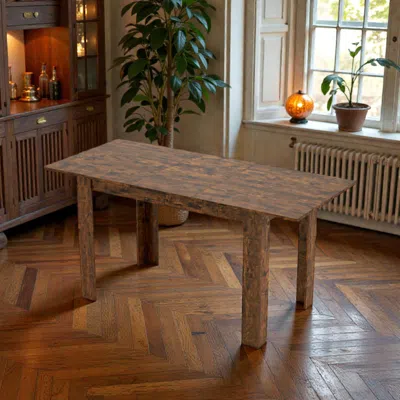 Hivvago Adjustable 47-62 Inch Dining Table Designed For 4-8 Guests In Brown