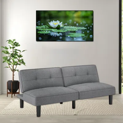Hivvago Adjustable 6-position Convertible Futon Sofa Bed For Versatile Seating And Sleeping In Gray