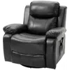 Hivvago Adjustable Black Faux Leather Remote Massage Recliner Chair W/ Footrest In Black