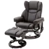 Hivvago Adjustable Brown Faux Leather Remote Massage Recliner Chair W/ Ottoman In Black