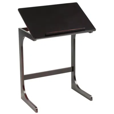 Hivvago Adjustable C-shape Couch End Table Wth Tilting Top-brown