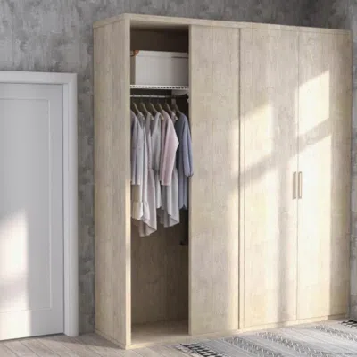 Hivvago Adjustable Closet Organizer Kit With Shelves And Hanging Rods For 4 To 6 Feet-white In Neutral