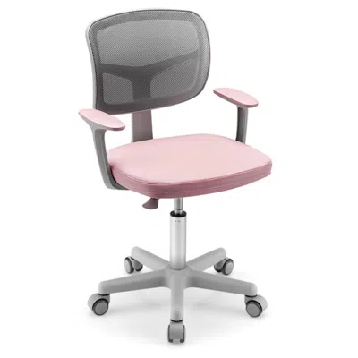 Hivvago Adjustable Desk Chair With Auto Brake Casters For Kids-pink