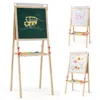 Hivvago Adjustable Double-sided Easel With 4 Paint Cups