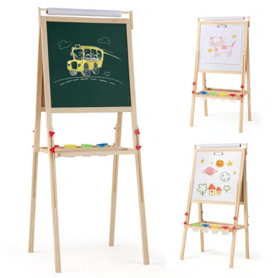Hivvago Adjustable Double-sided Easel With 4 Paint Cups