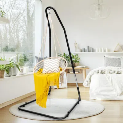 Hivvago Adjustable Hammock Chair Stand Steel Frame In White