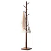 Hivvago Adjustable Height Mid-century Modern Style Coat Rack In Walnut Wood Finish In Brown
