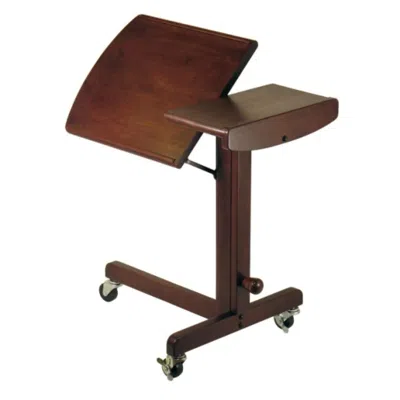 Hivvago Adjustable Laptable Cart Walnut In Gold