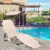Hivvago Adjustable Outdoor Beach Patio Pool Recliner With Sun Shade-navy