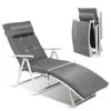 Hivvago Adjustable Outdoor Lightweight Folding Chaise Lounge Chair With Pillow-blue