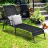 Hivvago Adjustable Patio Chaise Folding Lounge Chair With Backrest-black