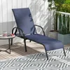 Hivvago Adjustable Patio Chaise Folding Lounge Chair With Backrest-navy