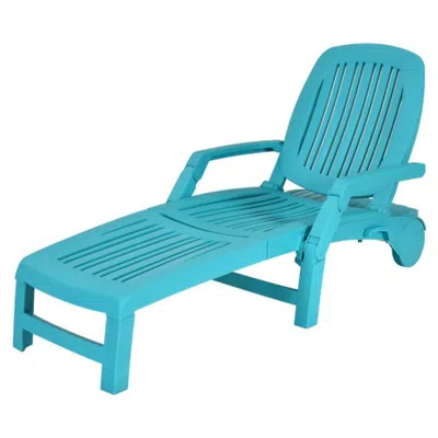 Hivvago Adjustable Patio Sun Lounger With Weather Resistant Wheels-white