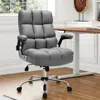 Hivvago Adjustable Swivel Office Chair With High Back And Flip-up Arm For Home And Office-gray