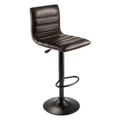 Hivvago Adjustable Swivel Stool Black And Espresso