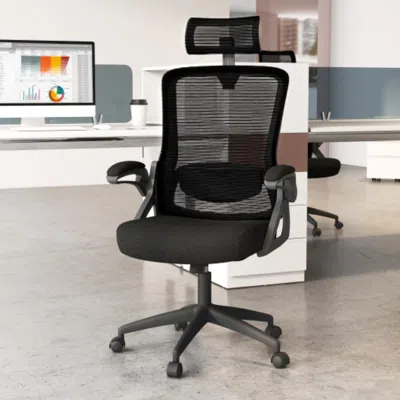 Hivvago Adjustable Swivel Task Chair Ergonomic Office Chair With Adjustable Lumbar Support-black