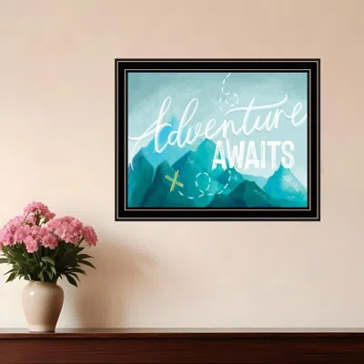 Hivvago Adventure Awaits Black Framed Print Wall Art