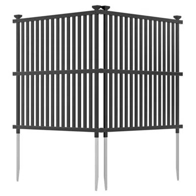 Hivvago Air Conditioner Fence Panel With Metal Ground Stakes For Outside-black