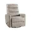 Hivvago Aki Swivel Manual Recliner Chair, Adjustable Rest, Gray Faux Leather In Neutral