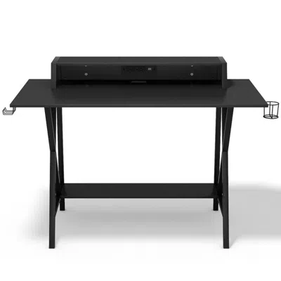 Hivvago All-in-one Professional Gaming Desk With Cup And Headphone Holder In Black