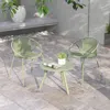 Hivvago All Weather Pp Patio Conversation Set With Round Coffee Table And 2 Chairs-green