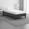 Hivvago Alli Twin Size Platform Bed, Matte Black Wood Frame With Laminate