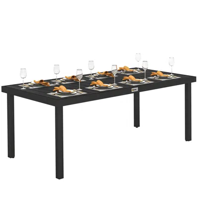 Hivvago Aluminum Frame Dining Table For Backyard Or Garden In Black